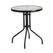 Flash Furniture TLH-070-1-GG Round Outdoor Patio Table, 23.75 Dia., Glass Top, Black Powder Coated Metal Base 1 image