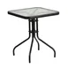 Flash Furniture TLH-073A-1-GG 23.5x23.5 Square Patio Table, 28H, 5mm Glass Top, Black Metal Base 1 image