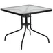 Flash Furniture TLH-073A-2-GG Square Patio Table, 31.5x31.5, Black Metal Base, 5mm Glass Top 1 image