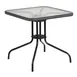 Flash Furniture TLH-073R-GY-GG 28x28 Square Patio Table, 5mm Glass Top, Dark Gray Rattan Edge, Metal Base 1 image