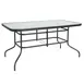 Flash Furniture TLH-089-GG Rectangular Patio Table, 55"W x 31.5"D, Clear Tempered Glass Top, Black Powder Coat Metal Frame 1 image