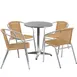 Flash Furniture TLH-ALUM-24RD-020BGECHR4-GG 23in Round Table Set with 4 Beige Rattan Stacking Chairs 1 image
