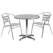Flash Furniture TLH-ALUM-32RD-017BCHR2-GG 31 Round Table & 2 Stacking Chairs Set, Aluminum Frame, 27 Height 1 image