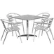 Flash Furniture TLH-ALUM-32SQ-017BCHR4-GG 31x31 Square Table Set with 4 Stacking Chairs, Aluminum Frame 1 image