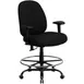 Flash Furniture WL-715MG-BK-AD-GG - Drafting Stool, 44-½"-52½" Height, 400 lbs, Black Seat, Back/Arms, Casters 1 image