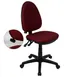 Flash Furniture WL-A654MG-BY-GG Swivel Chair, 35-1/2"-39-1/2" 250 lb, Burgundy, Armless, Casters, Lumbar, Back 1 image