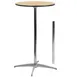 Flash Furniture XA-24-COTA-GG Adjustable Height Round Cocktail Table, 24" Dia., Birchwood Top, Black PVC Edge, Chrome Finish 1 image