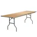 Flash Furniture XA-3096-BIRCH-M-GG Heavy Duty 96"W x 30"D x 30"H Folding Banquet Table, Birchwood, 661 lb, Rectangular, Commercial Use 1 image