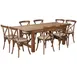 Flash Furniture XA-FARM-10-GG Hercules Series 84x40 Rectangular Farm Table Set, 30 Height, 400 lbs, Pecan Finish, 8 Stacking Chairs 1 image