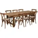 Flash Furniture XA-FARM-12-GG Hercules Series 96" Farm Table Set, 400 lb, Pecan Finish, Solid Pine, Includes 8 Stacking Chairs 1 image