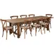 Flash Furniture XA-FARM-14-GG Hercules Series 108"W Farm Table Set, 400 lb, Pecan Finish, Solid Pine, Includes 8 Stacking Chairs 1 image