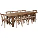 Flash Furniture XA-FARM-15-GG Hercules Series 108x40 Farm Table Set, 30 Height, 10 Stacking Chairs, Pecan Finish 1 image