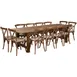 Flash Furniture XA-FARM-16-GG Hercules Series 108x40x30 Farm Table Set, 12 Chairs, Pecan Finish, 400 lb 1 image