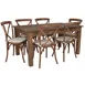 Flash Furniture XA-FARM-19-GG Farm Table & Chair Set, 60x38, Rustic Pine, 400 lb, 6 Cross Back Chairs 1 image