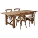 Flash Furniture XA-FARM-8-GG Hercules Series 84x40 Farm Table Set, 400 lb, Pecan Finish, Solid Pine, Includes 4 Stacking Chairs 1 image