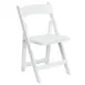 Flash Furniture XF-2901-WH-WOOD-GG Folding Chair, Padded Seat, Waterproof Seat, Wood Frame, Lacquer Finish 1 image