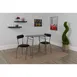 Flash Furniture XM-JM-A0278-1-2-BK-GG 3-Piece Sutton Bistro Set, Oval Table 35x19, 2 Chairs, Black Vinyl, Silver Finish 1 image