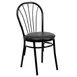 Flash Furniture XU-698B-BLKV-GG Hercules Series Metal Chair, Fan Back, Black Vinyl Upholstered Seat, 18 Gauge Steel 1 image