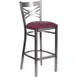 Flash Furniture XU-6F8B-CLR-BAR-BURV-GG Hercules Series Restaurant Bar Stool, Metal X Back, Burgundy Vinyl Seat, 18 Gauge Steel Frame 1 image
