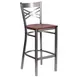 Flash Furniture XU-6F8B-CLR-BAR-CHYW-GG Hercules Series Restaurant Bar Stool, Metal X Back, Cherry Finish, 18 Gauge Steel Frame 1 image
