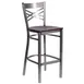 Flash Furniture XU-6F8B-CLR-BAR-MAHW-GG Hercules Series Restaurant Bar Stool, Metal X Back, Mahogany Finish, 18 Gauge Steel Frame 1 image