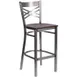 Flash Furniture XU-6F8B-CLR-BAR-WALW-GG Hercules Series Restaurant Bar Stool, Metal X Back, Walnut Finish Seat, 18 Gauge Steel Frame 1 image