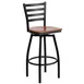 Flash Furniture XU-6F8B-LADSWVL-CHYW-GG Hercules Series Metal Ladder Back Bar Stool with Cherry Finish Plywood Swivel Seat 1 image