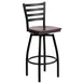 Flash Furniture XU-6F8B-LADSWVL-MAHW-GG Hercules Series Metal Ladder Back Armless Swivel Bar Stool with Mahogany Finish Seat 1 image