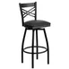 Flash Furniture XU-6F8B-XSWVL-BLKV-GG Hercules Series Black Vinyl Upholstered Metal Bar Stool with Swivel Seat 1 image