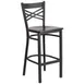 Flash Furniture XU-6F8BXBK-BAR-WALW-GG Hercules Series Restaurant Bar Stool, Metal X-Back, Walnut Finish Wood Seat, Black Powder Coated Steel Frame 1 image