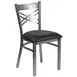 Flash Furniture XU-6FOB-CLR-BLKV-GG Hercules Series Restaurant Chair, Black Vinyl, Metal X Back, 18 Gauge Steel 1 image
