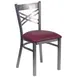 Flash Furniture XU-6FOB-CLR-BURV-GG Hercules Series Restaurant Chair, Metal X Back, Burgundy Vinyl Seat, 18 Gauge Steel Frame 1 image