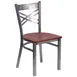 Flash Furniture XU-6FOB-CLR-CHYW-GG Hercules Series Metal X Back Restaurant Chair, Cherry Finish, 18 Gauge Steel Frame 1 image