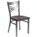 Flash Furniture XU-6FOB-CLR-MAHW-GG Hercules Series Restaurant Chair, Metal X Back, Mahogany Finish, 18 Gauge Steel Frame 1 image