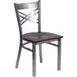 Flash Furniture XU-6FOB-CLR-WALW-GG Hercules Series Restaurant Chair, Metal X Back, Walnut Finish, 18 Gauge Steel Frame 1 image