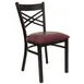 Flash Furniture XU-6FOBXBK-BURV-GG Hercules Series Restaurant Chair, Metal X-Back, Burgundy Vinyl Seat, Black Powder Coated Steel Frame 1 image