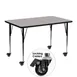 Flash Furniture XU-A2448-REC-GY-H-A-CAS-GG 48" Rectangular Activity Table, Gray Laminate Top, 24"D, Adjustable Height 22-30.5", Black Steel Legs 1 image