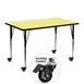 Flash Furniture XU-A2448-REC-YEL-T-A-CAS-GG 48" Rectangular Activity Table, Yellow Laminate Top, 24"D, Adjustable Height 1 image