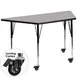 Flash Furniture XU-A2448-TRAP-GY-H-A-CAS-GG 46" Trapezoid Activity Table, Gray Laminate Top, 25" Depth, Adjustable Height 1 image