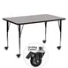 Flash Furniture XU-A2460-REC-GY-H-A-CAS-GG 60" Rectangular Activity Table, Gray Laminate Top, 24" Depth, Adjustable Height 1 image
