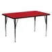 Flash Furniture XU-A2460-REC-RED-H-A-GG 60" Rectangular Activity Table, Red Laminate Top, 24"D, Adjustable Height 1 image