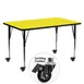 Flash Furniture XU-A2460-REC-YEL-H-A-CAS-GG 60" Rectangular Activity Table, Yellow Laminate Top, Black Steel Legs, Adjustable Height 1 image