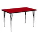 Flash Furniture XU-A3060-REC-RED-T-A-GG 60" Rectangular Activity Table, Red Laminate Top, 30" Deep, Adjustable Height 21-1/8" to 30-1/8" 1 image