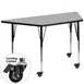 Flash Furniture XU-A3060-TRAP-GY-T-A-CAS-GG 57" Trapezoid Activity Table, Gray Laminate Top, 26" Depth, Adjustable Height 1 image