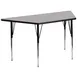 Flash Furniture XU-A3060-TRAP-GY-T-A-GG 57" Trapezoid Activity Table, Gray Laminate Top, 26" Depth, Adjustable Height 21-30" 1 image