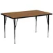 Flash Furniture XU-A3072-REC-OAK-T-A-GG 72" Rectangular Activity Table, Oak Laminate Top, 30" Deep, Adjustable Height 21-1/8" to 30-1/8" 1 image