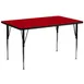 Flash Furniture XU-A3072-REC-RED-T-A-GG 72" Rectangular Activity Table, Red Laminate Top, 30" Deep, Adjustable Height 1 image
