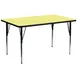 Flash Furniture XU-A3072-REC-YEL-T-A-GG 72" Rectangular Activity Table, Yellow Laminate Top, 30" Deep, Adjustable Height 21-1/8" to 30-1/8" 1 image