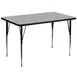 Flash Furniture XU-A3672-REC-GY-H-A-GG 72" Rectangular Activity Table, Gray Laminate Top, Adjustable Height 21-1/4" to 30-1/4", Black Powder Coated Steel Legs 1 image