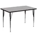 Flash Furniture XU-A3672-REC-GY-T-A-GG 72" Rectangular Activity Table, Gray Laminate Top, Adjustable Height 21-1/8" to 30-1/8", Black and Chrome Steel Legs 1 image